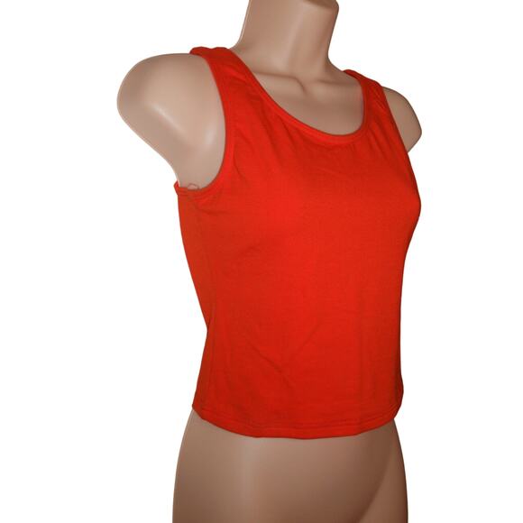 BODY WRAPPERS Orange Cropped Dance Tank Top Shirt size M Sports Activewear - Picture 2 of 6